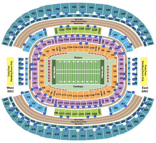 AT&T Stadium Southwest Classic Seating Chart