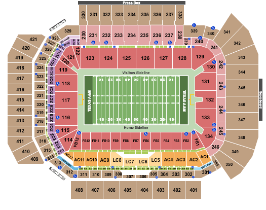 Kyle Field Southwest Classic Seating Chart